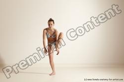 Nude Gymnastic poses Woman White Moving poses Slim long brown Dynamic poses Pinup